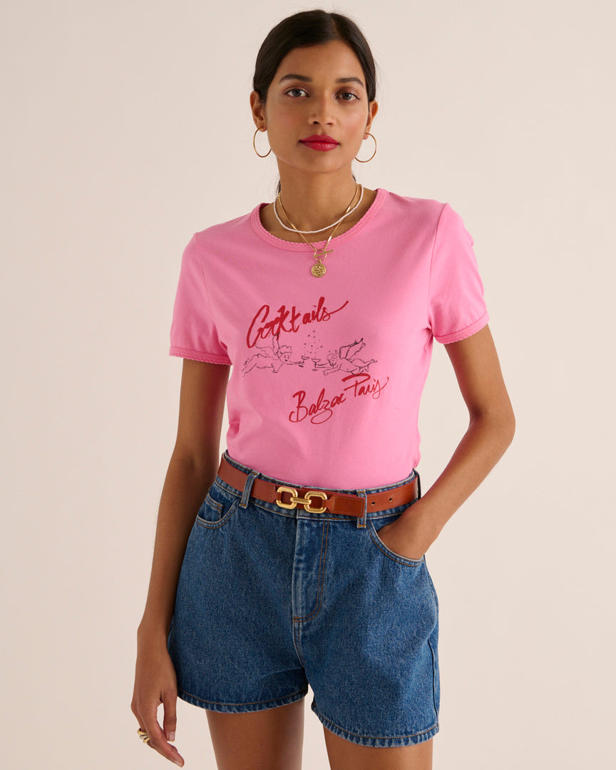 Tee-shirt Willow Angelots rose et rouge