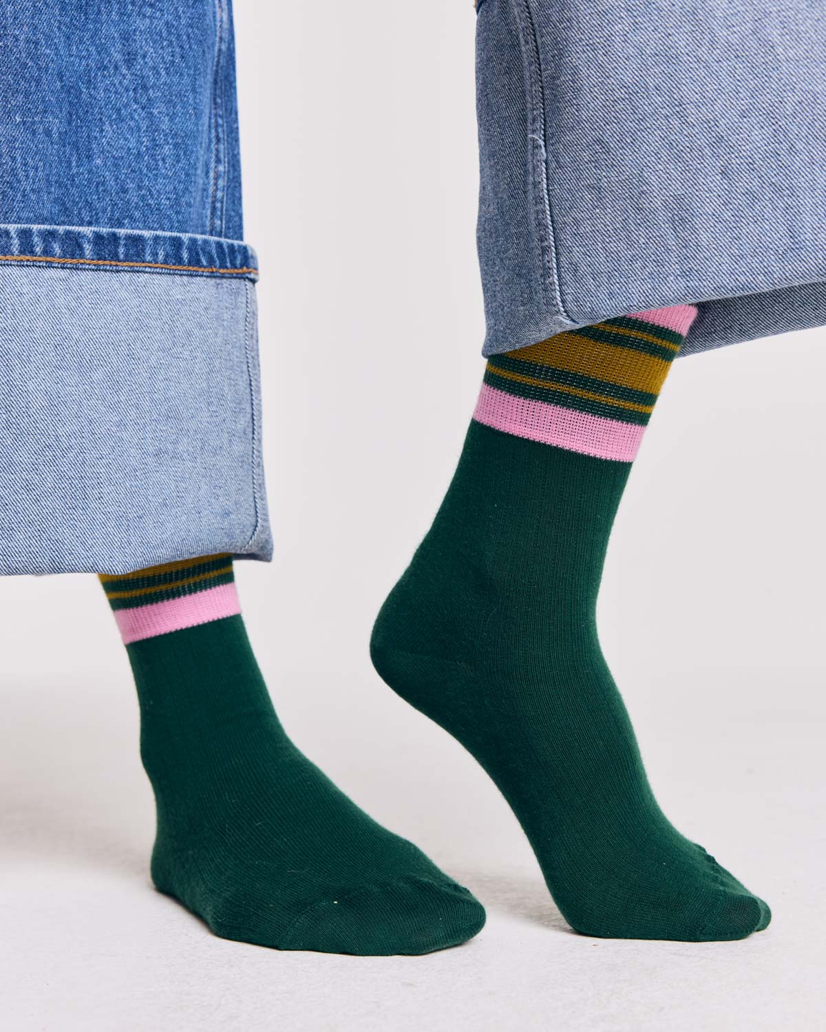 Chaussettes Haka vert et rose