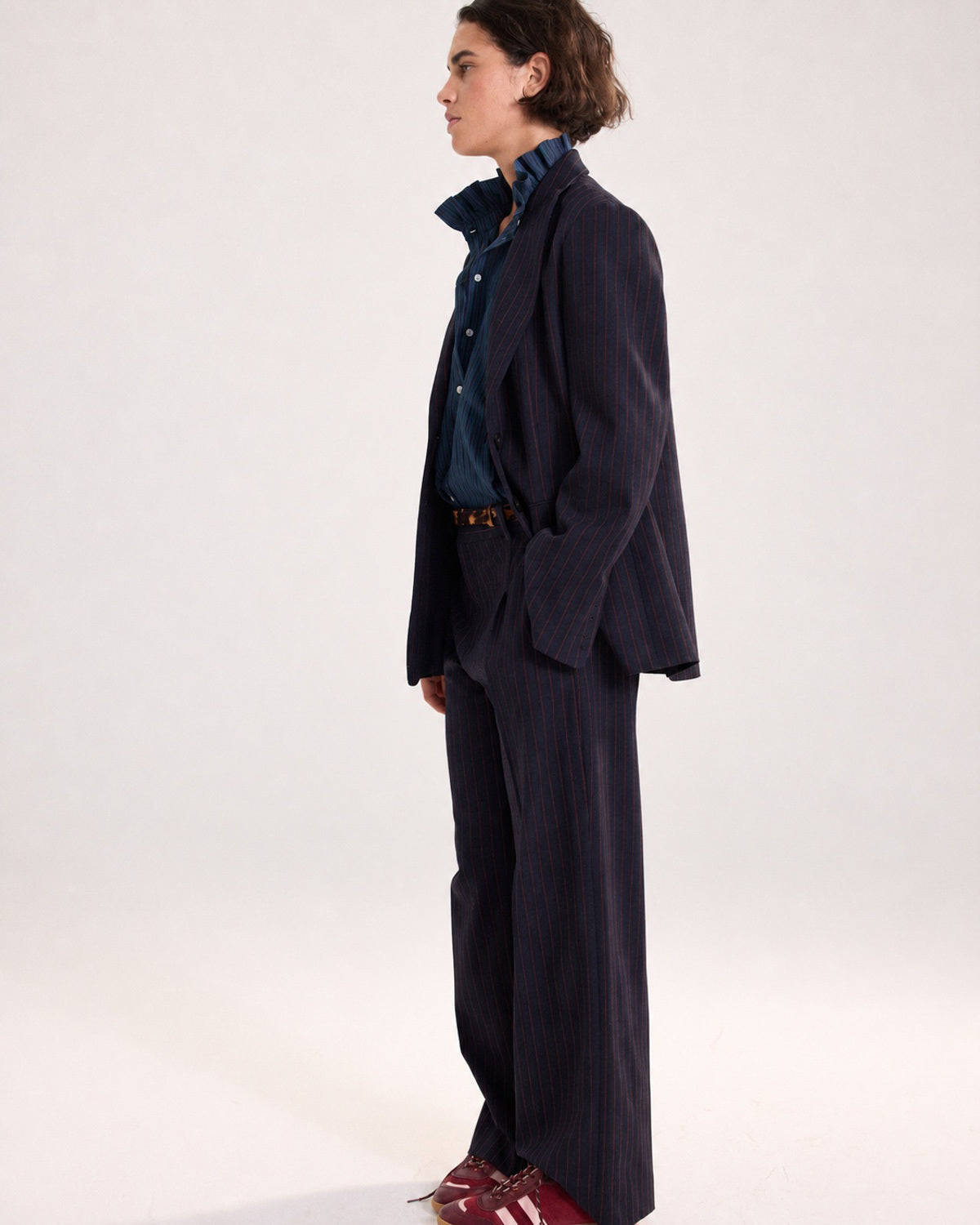 Veste Valerine rayures marine et rouge