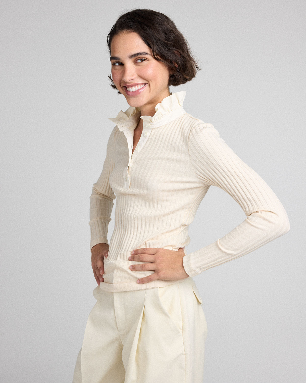Top Capucine écru