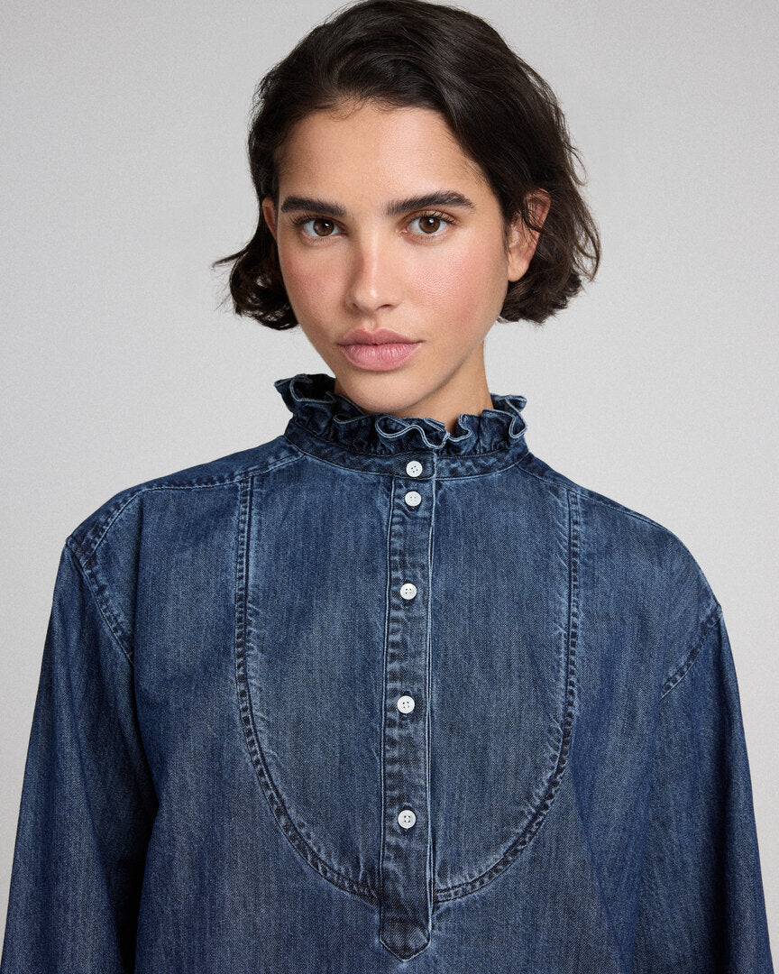Blouse Madeline bleu chambray foncé