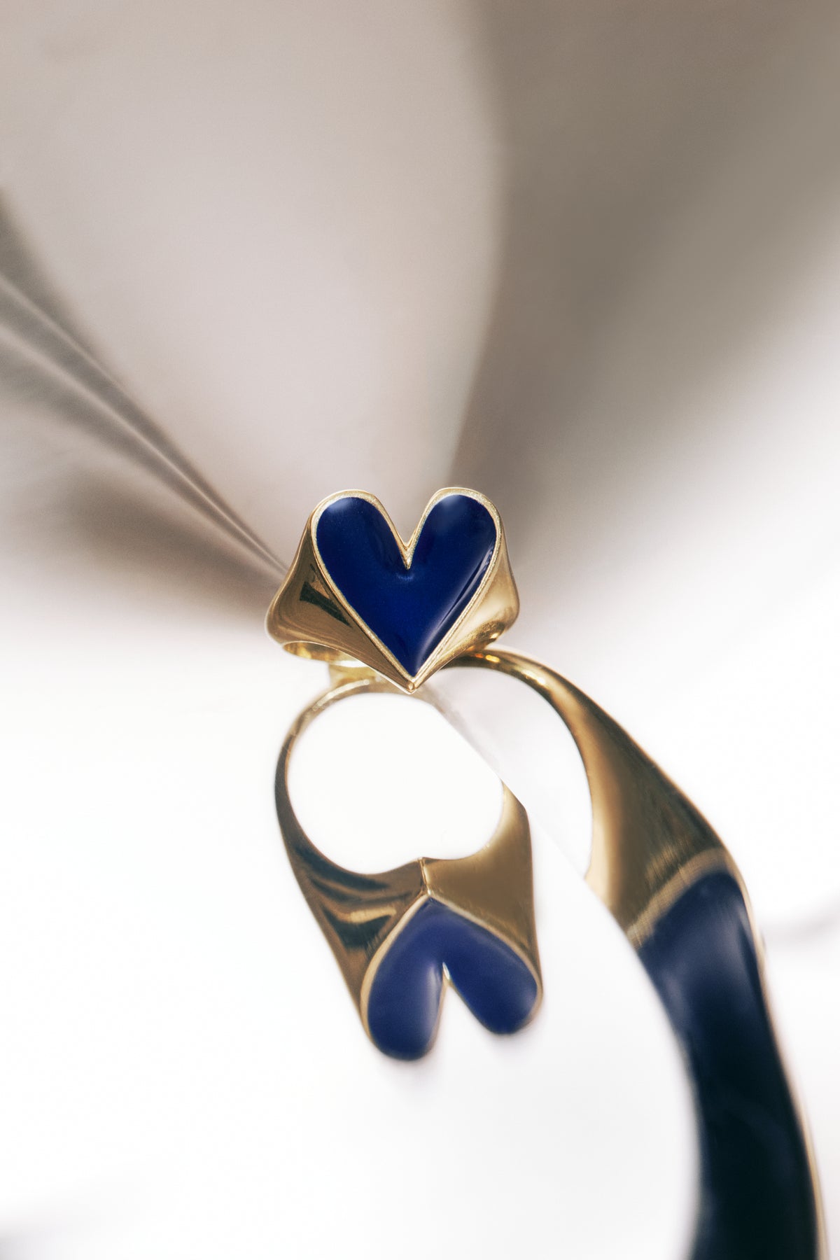 Bague Faustine doré coeur marine