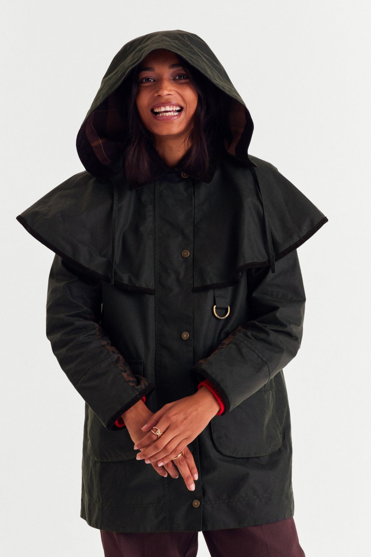 Veste Manon kaki et léopard fauve Barbour x Balzac Paris