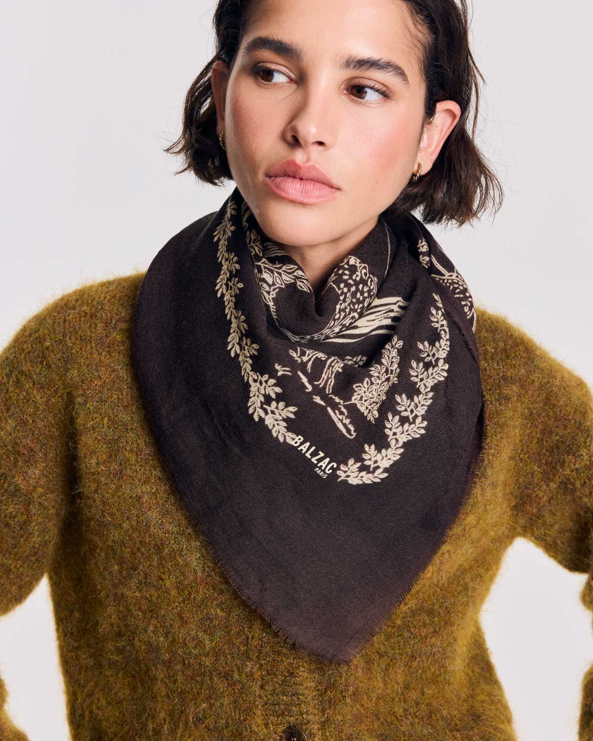 Foulard Noam toile de jeu marron