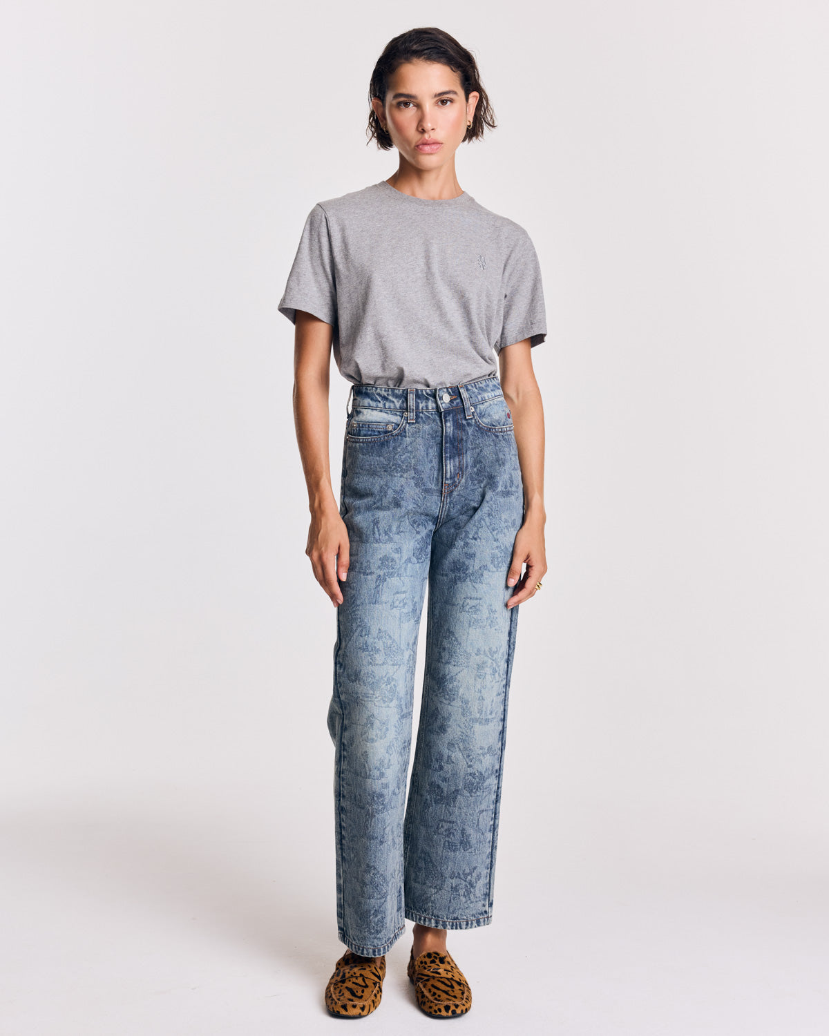 Jean Leonard imprimé Toile de jeu bleu vintage