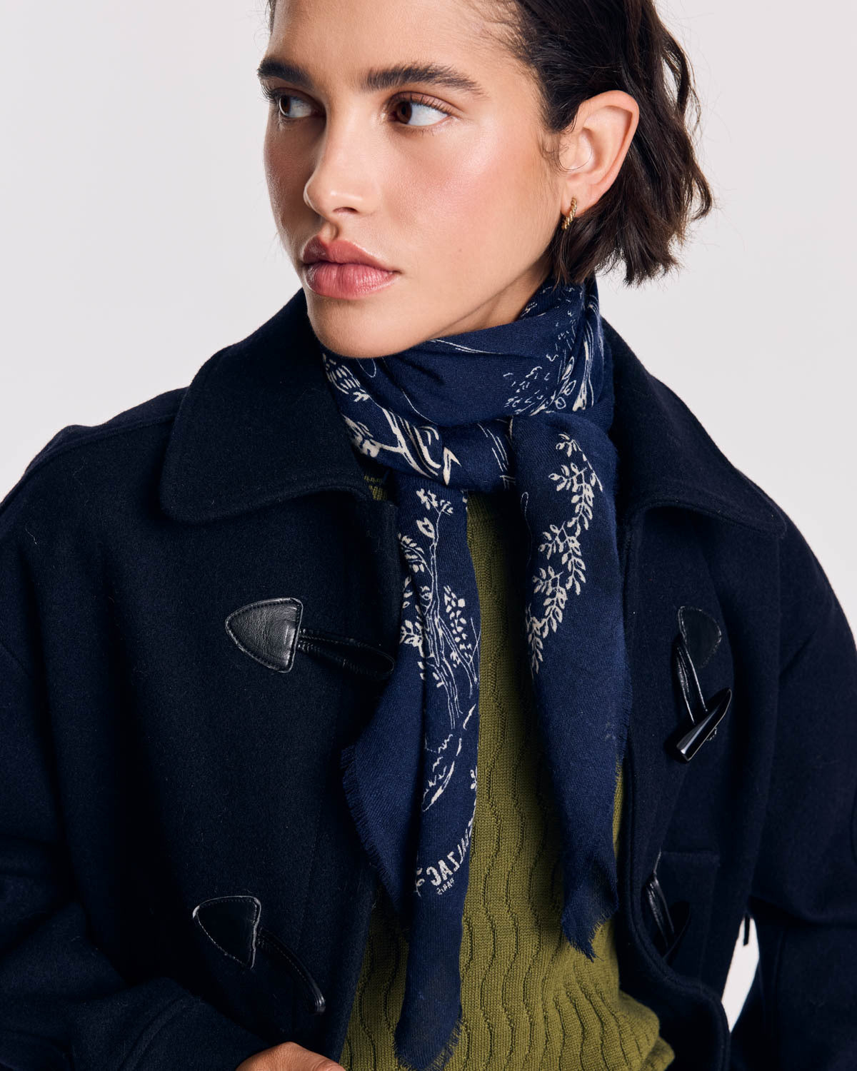 Foulard Noam toile de jeu bleu marine