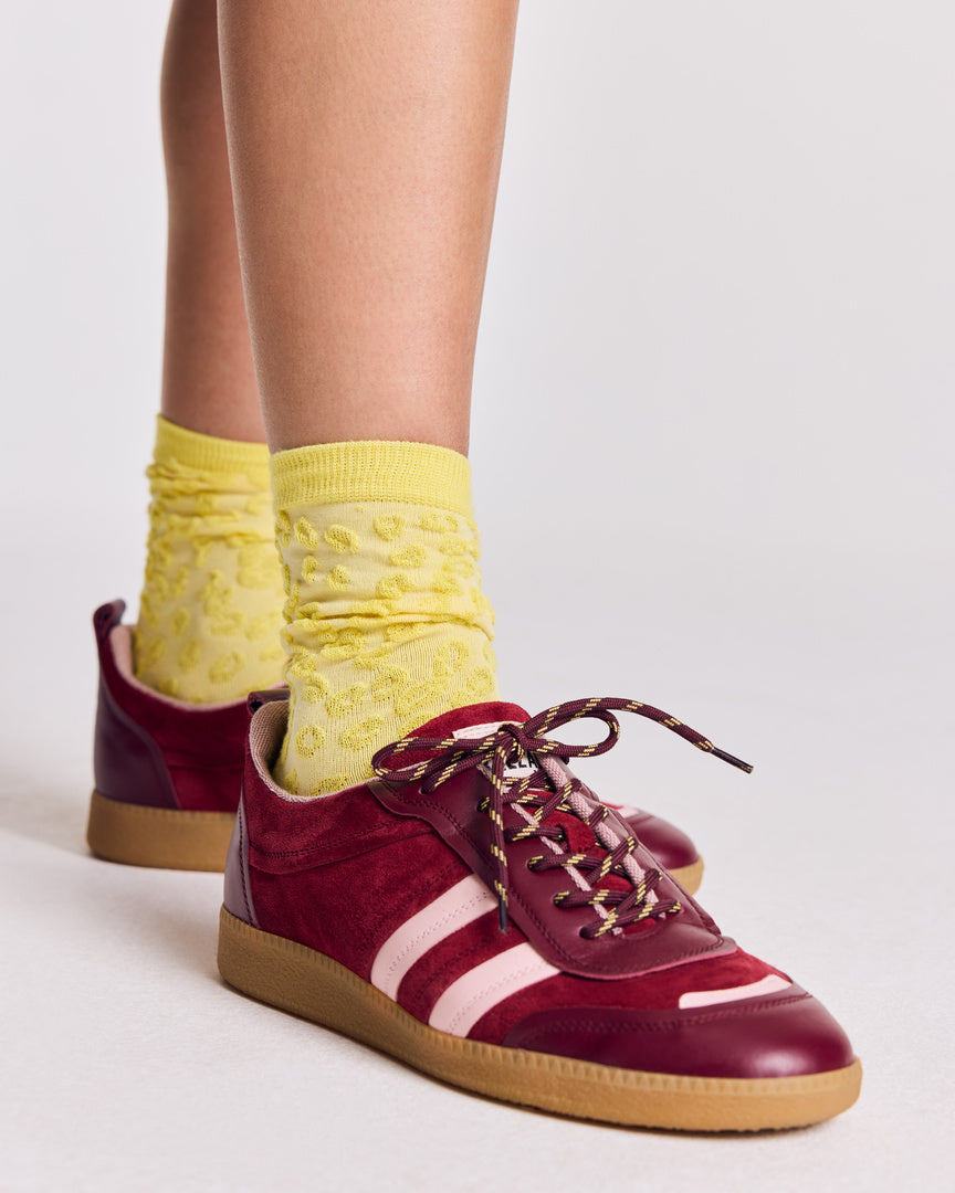 Baskets Quinn bordeaux et rose pale