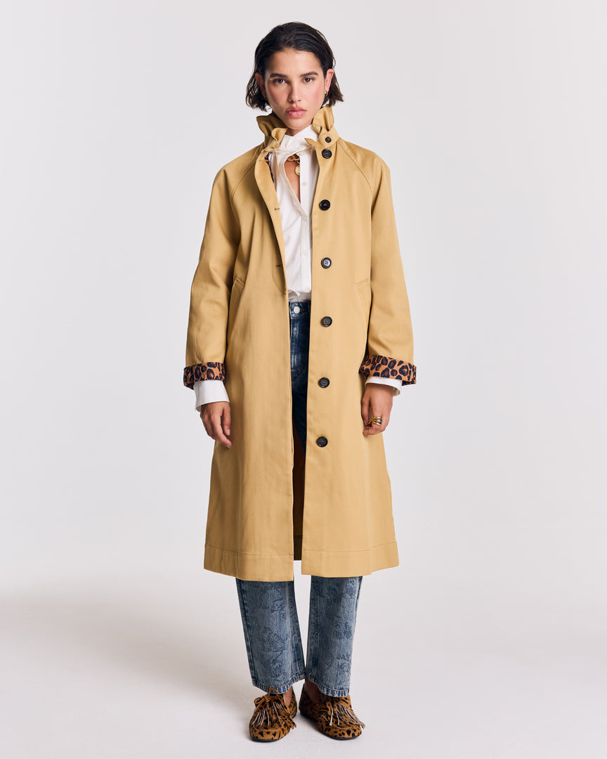 Trench Alma beige et léopard