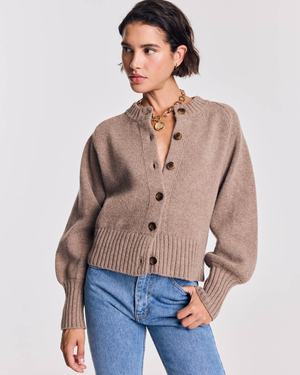 Cardigan Hilda taupe