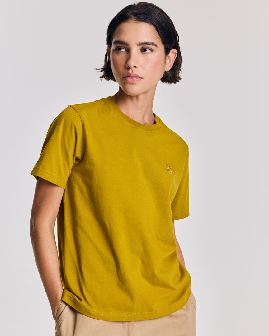 Tee-shirt Bree brodé ocre