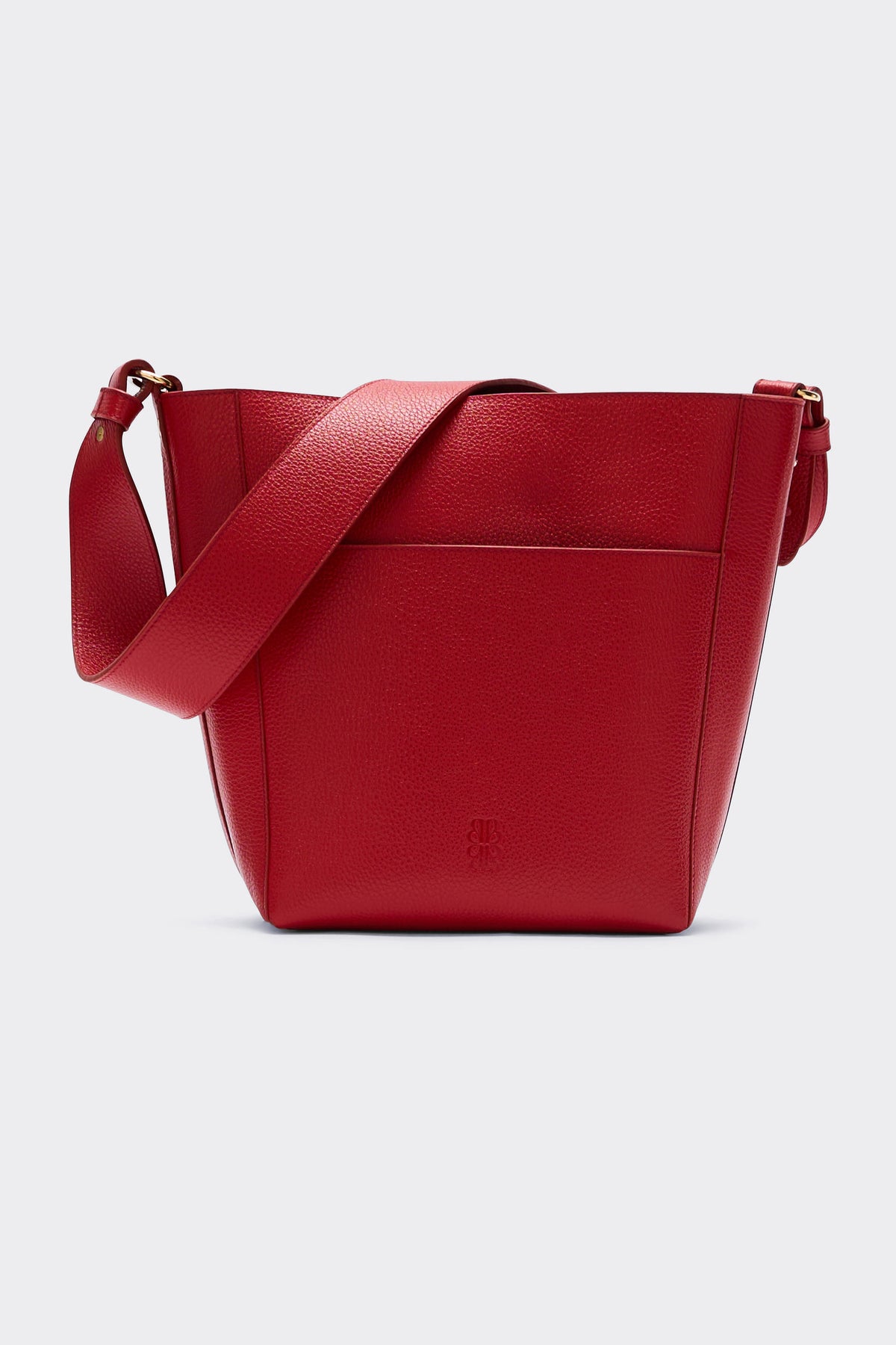 Sac Sasha grainé rouge intérieur chocolat