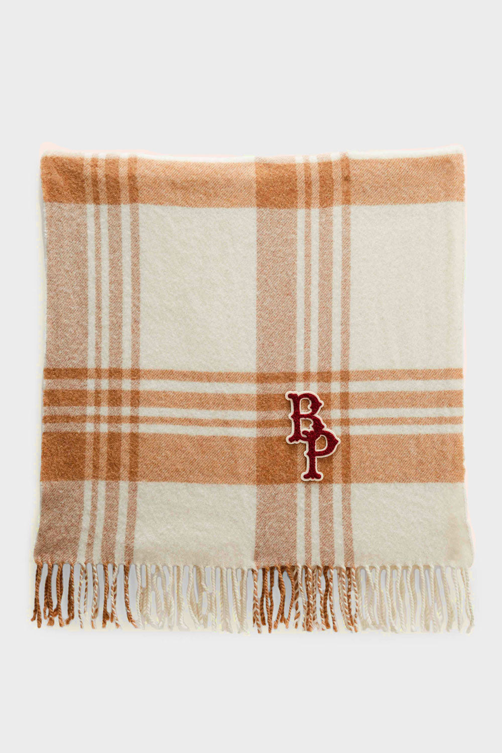 Écharpe Public tartan beige