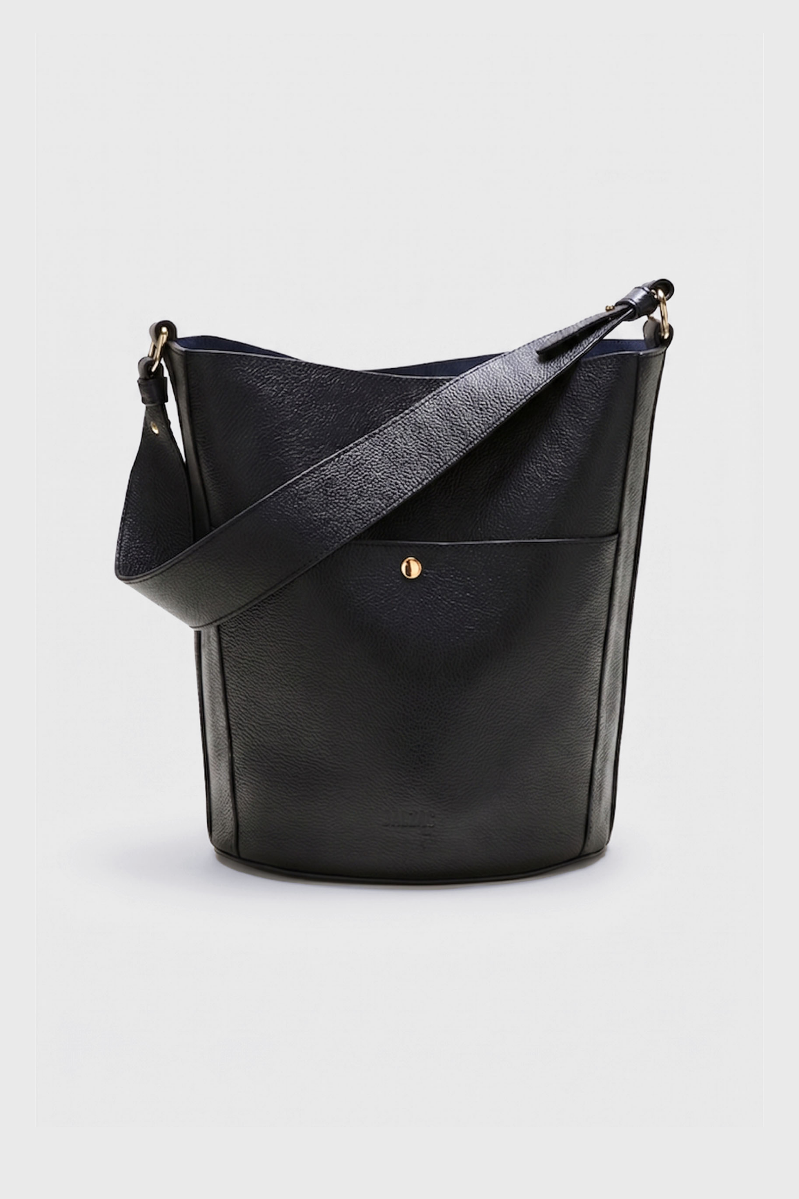 Sac Grand Sofia grainé noir intérieur marine